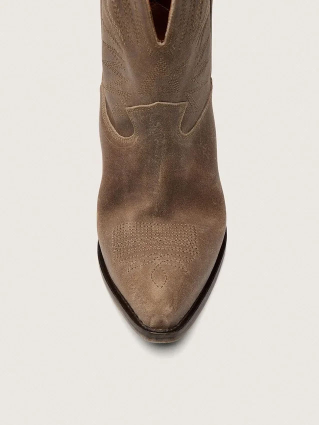 Botas Wish Star bajas para mujer en ante gris con estrella bordada