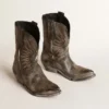 Botas Wish Star bajas para mujer en piel negra con estrella plateada