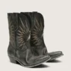Botas Wish Star de caña baja para hombre en piel negra con estrella plateada