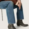 Botas Wish Star de caña baja para hombre en piel negra con estrella plateada