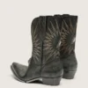 Botas Wish Star de caña baja para hombre en piel negra con estrella plateada