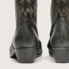 Botas Wish Star de caña baja para hombre en piel negra con estrella plateada