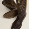 Botas Wish Star de piel negra con estrella incrustada de piel laminada en platino