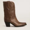 Botas Wish Star en piel gris paloma con detalles de incrustaciones tono sobre tono