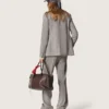 Bufanda gris antracita con estampado de paisley
