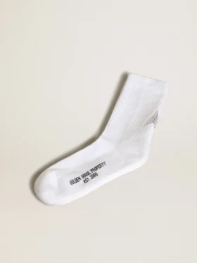 Calcetines blancos con una estrella de cristal en la parte trasera