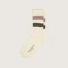 Calcetines en blanco envejecido con rayas multicolores