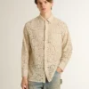 Camisa oversize de encaje transparente en color crema