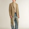 Camisa oversize de encaje transparente en color crema