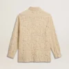 Camisa oversize de encaje transparente en color crema