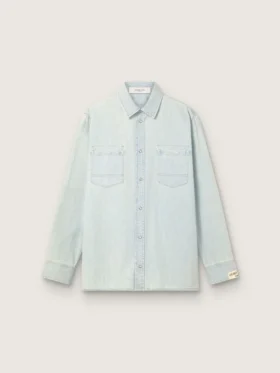 Camisa oversize de hombre en denim azul claro