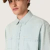 Camisa oversize de hombre en denim azul claro