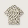Camisa para niño «Journey» de lona de algodón con estampado floral verde y blanco