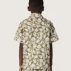 Camisa para niño «Journey» de lona de algodón con estampado floral verde y blanco