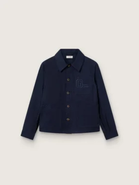 Camisa unisex Journey de lona de algodón azul con logotipo bordado