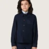Camisa unisex Journey de lona de algodón azul con logotipo bordado