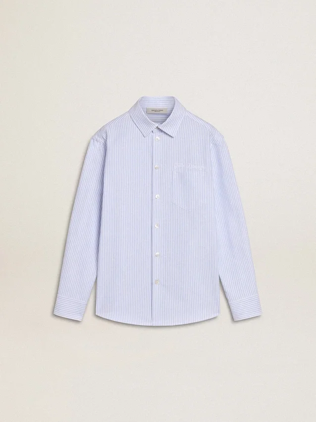 Camisas a rayas para niñas con letras bordadas en el bolsillo