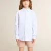 Camisas a rayas para niñas con letras bordadas en el bolsillo