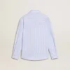 Camisas a rayas para niñas con letras bordadas en el bolsillo