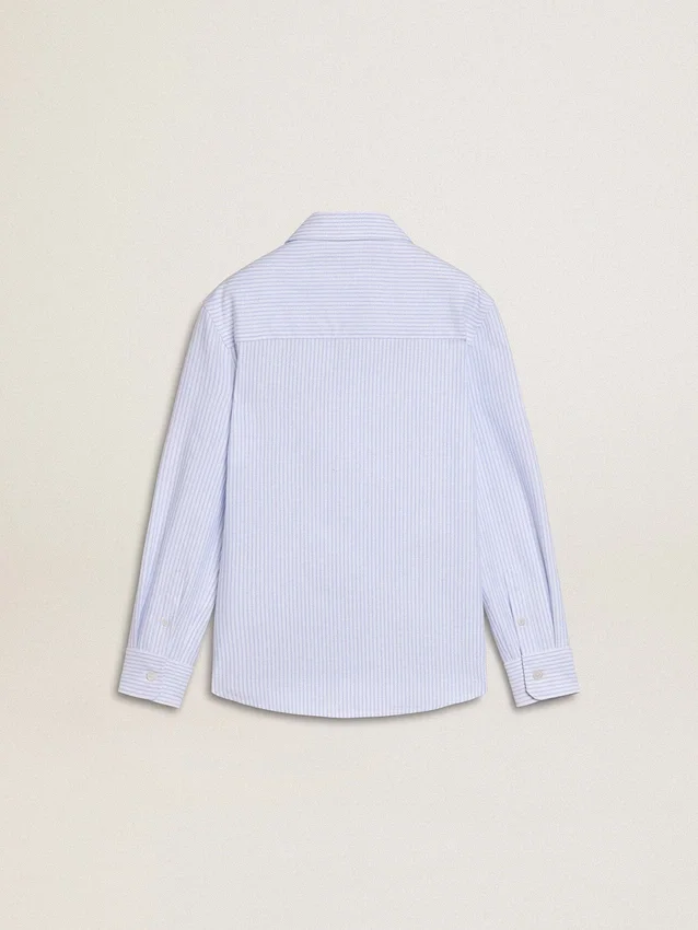 Camisas a rayas para niñas con letras bordadas en el bolsillo