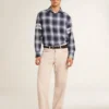 Camisas azules de hombre con estampado de cuadros en 3D y diseño en la espalda