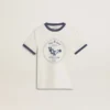 Camisas blancas para niños con estampado azul