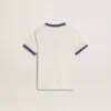 Camisas blancas para niños con estampado azul