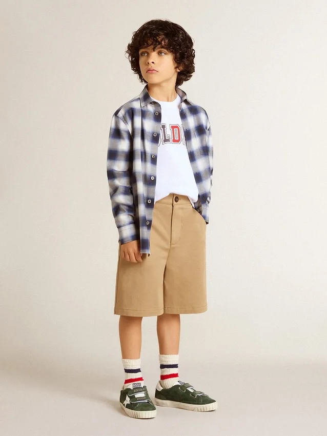 Camisas blancas para niños con estampado multicolor «Golden»