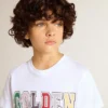 Camisas blancas para niños con estampado multicolor «Golden»