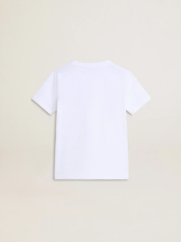 Camisas blancas para niños con estampado multicolor «Golden»