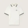 Camisas de algodón blanco para hombre con diseño de jacquard calado