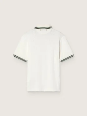 Camisas de algodón blanco para hombre con diseño de jacquard calado