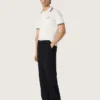 Camisas de algodón blanco para hombre con diseño de jacquard calado