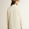 Camisas de algodón color crema para mujer con bordados florales