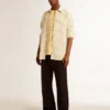 Camisas de algodón crudo para hombre con rayas negras finas