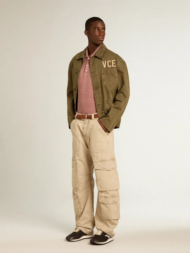Camisas de algodón para hombre en color oliva