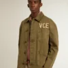 Camisas de algodón para hombre en color oliva