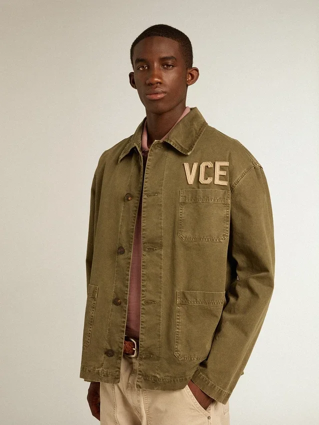 Camisas de algodón para hombre en color oliva