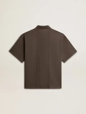 Camisas de algodón para hombre en gris antracita con bordado