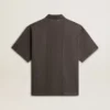 Camisas de algodón para hombre en gris antracita con bordado