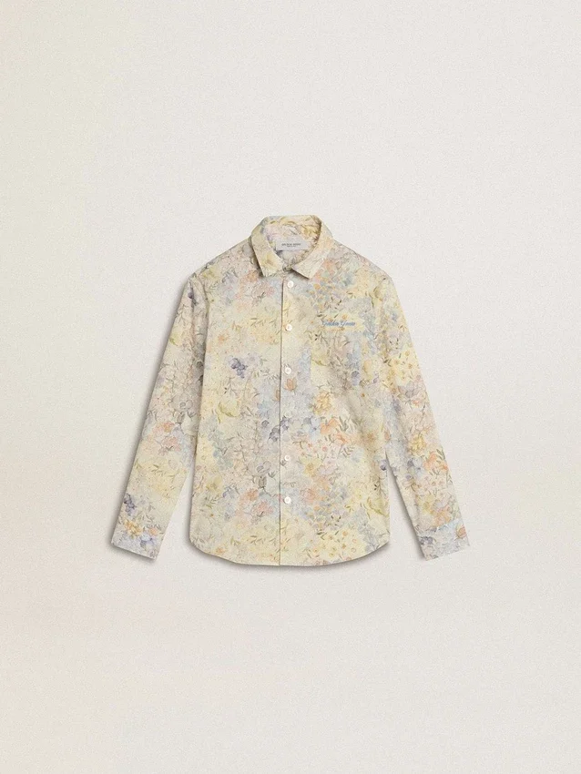 Camisas de algodón para niñas con estampado floral multicolor