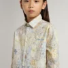 Camisas de algodón para niñas con estampado floral multicolor