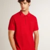 Camisas de hombre en piqué de algodón rojo