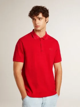 Camisas de hombre en piqué de algodón rojo