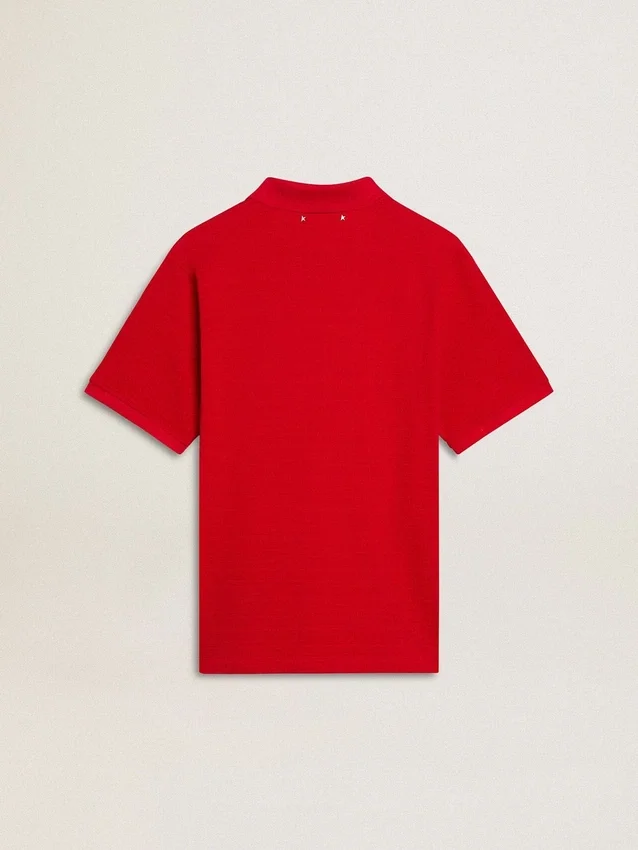 Camisas de hombre en piqué de algodón rojo