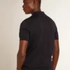 Camisas de manga corta para hombre en lana merina azul marino
