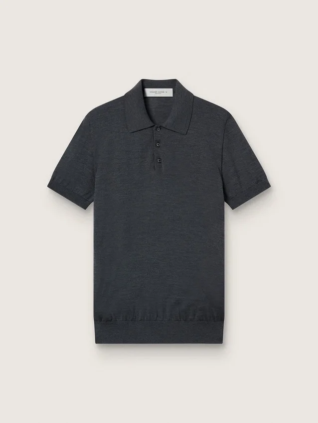 Camisas de manga corta para hombre en lana merino gris