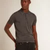 Camisas de manga corta para hombre en lana merino gris