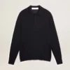 Camisas de manga larga para hombre en lana merina azul marino