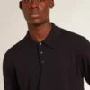 Camisas de manga larga para hombre en lana merina azul marino